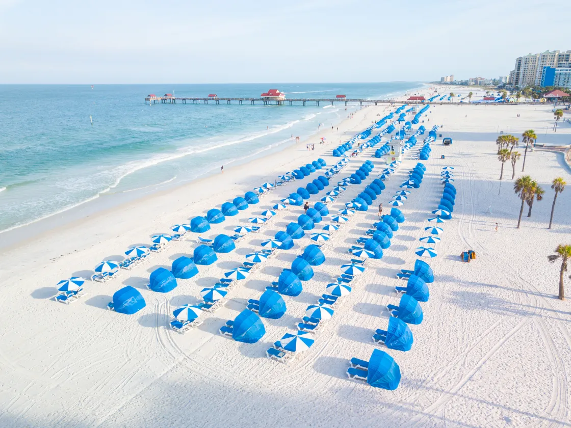 Clearwater Beach and Pier 60, viewed from above